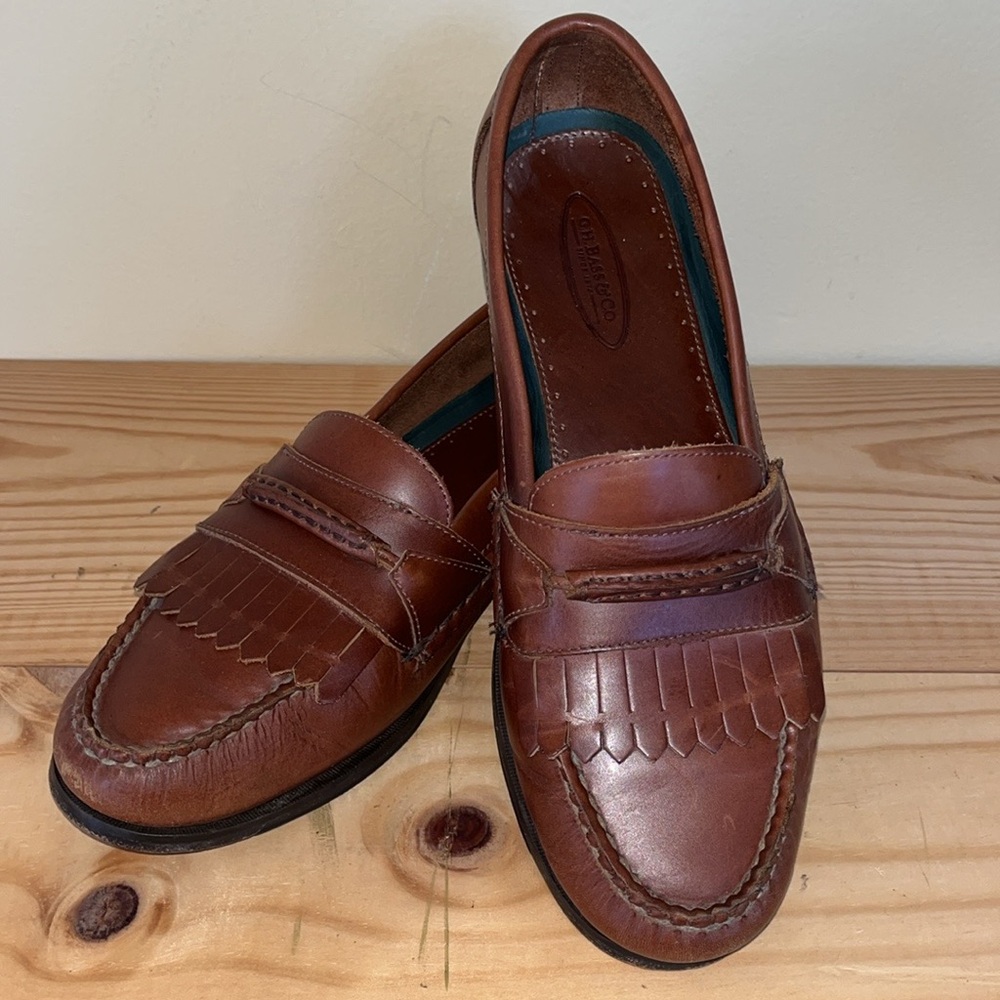 Vintage G.H. Bass & Co. Men's Brown Leather Penny Loafers Slip On Shoes